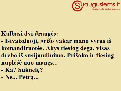 Grįžo vyras iš komandiruotės