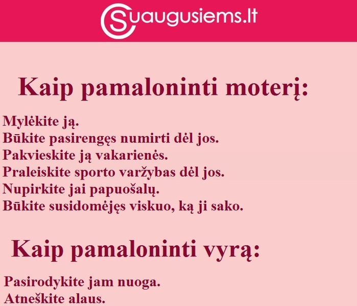 Kaip įtikti vyrams ir moterims