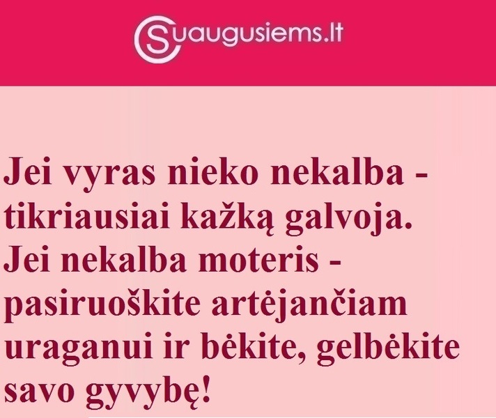 Ką reiškia vyrų ir moterų tyla?