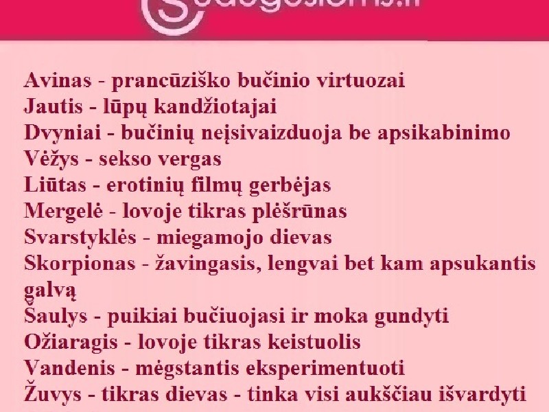 Erotika ir zodiako ženklai