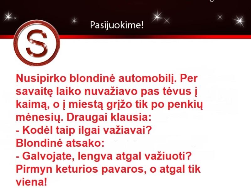 Blondinė važiuoja