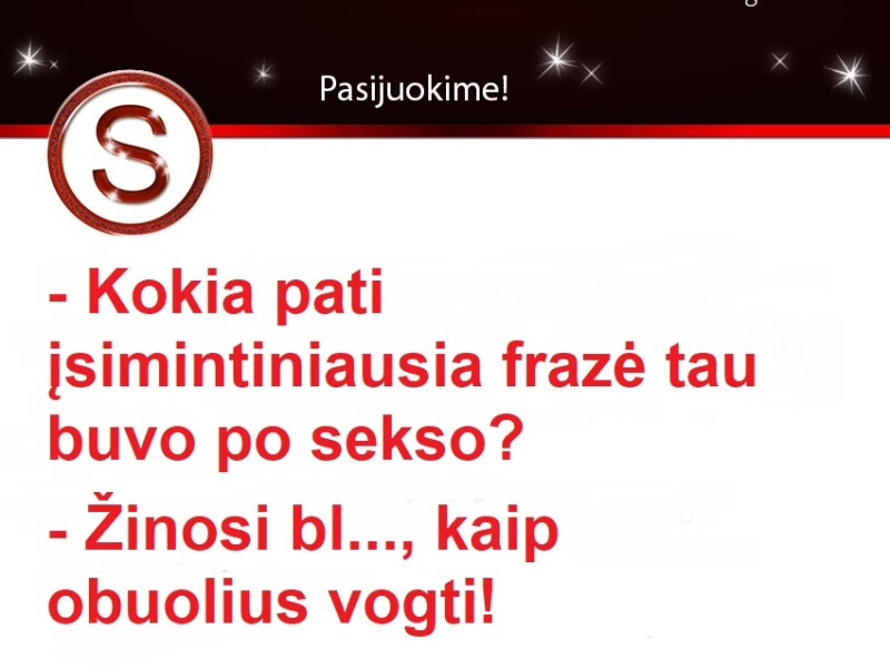 Įsimintiniausia frazė po sekso